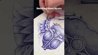 Blue Pen Beetle  - Process #drawing #art #sketch #tattoo #tattooart #tattooartist #drawingtutorial