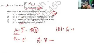 Analyticity   CR Equations Questions L 3