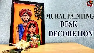DIY Rajasthani Tribal Mural Painting on plywood.How to make mural Painting