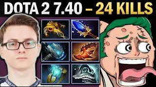 Pudge на оффлейне с 24 убийствами и Aghanim's Scepter - геймплей Dota 2