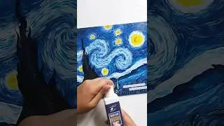 Starry night painting🎨 || varnishing painting || Van Gogh starry night #aesthetic #art