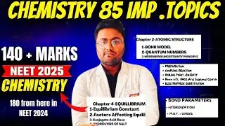 85 Important Topics for CHEMISTRY 😎 170+ in CHEMISTRY (NEET 2025) Proof✅ #neet #chemistry  #physics