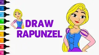 How to Draw and Color Rapunzel | Easy Tangled Princess Drawing for Kids