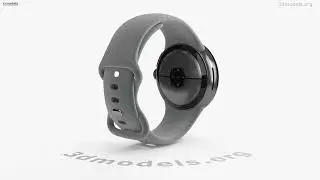 Google Pixel Watch 3 45mm Matte Hazel Aluminum Case / Hazel Active Band 3D model by 3DModels.org