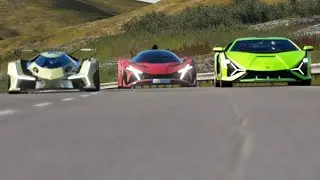Apollo EVO 2022 vs Lamborghini V12 Vision GT 2021 vs Lamborghini Sian 2020 at Highlands