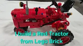 Building a Classic Red Farm Tractor (LEGO Technic MOC)