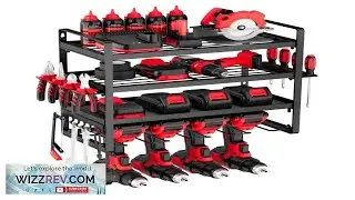 VEVOR Power Tool Organizer Wall Mount 4 Layer Storage Rack with 4 Drill