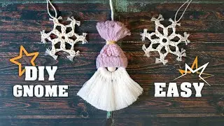 How to Make a Gnome on a Ring EASY Macrame Christmas Decorations 2022