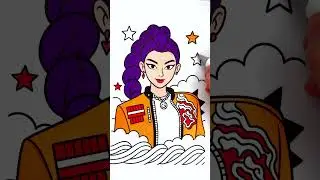 Rumi Coloring from Huntrix | Satisfying Anime Marker Art #Relaxing #Coloring #drawing #asmr