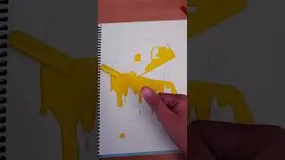 Drawing Pac-Man using Posca Drip Effect. #Shorts