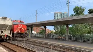 Couldn't Have Timed These Two  Better! CN384 & 399 Meet at the Tail End -  Brampton, August 27, 2021