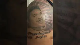 Three sessions later and my son&rsquo;s memory tattoo is complete🖤 #justiceforBJ