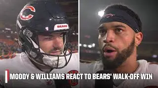 Caleb Williams & Jake Moody react to Bears' game-winning field goal vs. Commanders | NFL on ESPN
