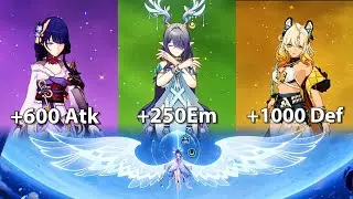 How much C2 Columbina buffs each element | C2 Columbina Showcase | Genshin Impact 6.3