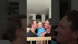 Gay Couple Surprise their Son with kisses #gaydads #samesexparents  #newparents #baby