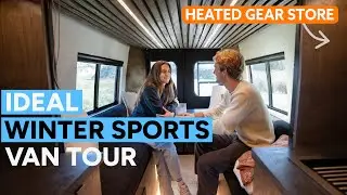 Ultimate WINTER SPORTS Van Build // ft. Heated Gear Closet!