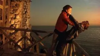The boy saved the woman finally