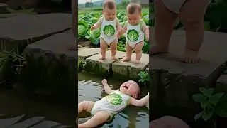 Baby Falls in Water 😢 No One Helps | Emotional Baby Crying Moments #babycrying #shorts #trending
