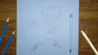 How to Draw Super Saiyan Goku | Easy DBZ Anime Sketch Step by Step  Tutorial .