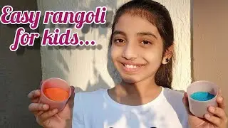 Simple and easy rangoli for kids | rangoli design for beginners| freehand rangoli design |