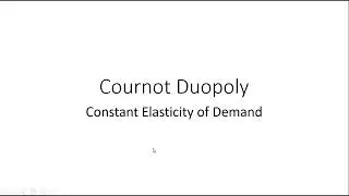 Cournot Market with Constant Elasticity of Demand