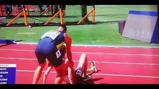 Danish Runner Axel Vang Christensen has a nasty Fall in the Steeplechase