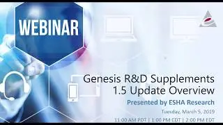 Genesis R&D Supplements 1.5 Overview