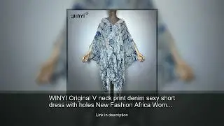 WINYI Original V neck print denim sexy short dress with holes New Fashion Africa Womens party h
