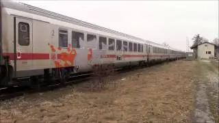 Br 218 494 und 491 mit IC 2012 auf der Illertalbahn