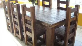 White Wood Dining Table and Chairs