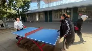 Woman&rsquo;s tricky spin shot leaves both opponents scrambling in Jiangsu, China