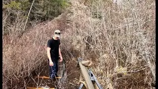 sinking the boat in ice cold water in northern Maine fly fishing