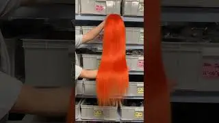 ORANGE STRAIGHT LONG WIG!!!