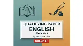 English Qualifying papers PYQs # APPSC #FSO MAINS EXAM 