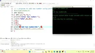 Add Two numbers by Using Pointer in C Language || By CseCode...