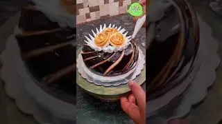 fresh cream dome shaped chocolate cake decorating tutorial | chocolate cake design👍🎂 | #shorts