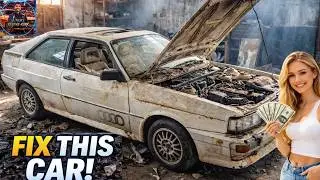 ASMR Car Restoration Full Rebuild | Abandoned White Audi Quattro 1983 Restoration to Factory New