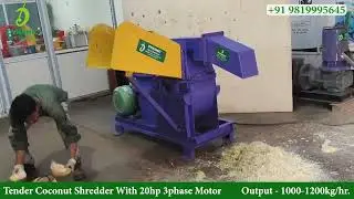 Tender coconut shredder with 20hp 3phase Motor Output - 1000-1200kg/hr. | Keyul Enterprise