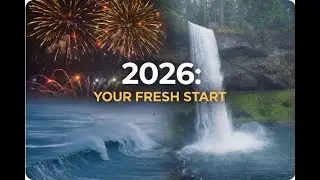 New Year 2026: The Journey Forward ✨ 1 Hour Fireworks, Waterfalls & Ocean Waves (Piano Relaxation)