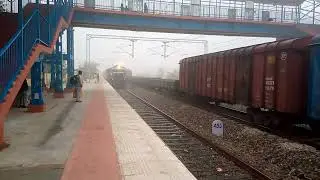 Indian Train Running in full Speed in dens Fog #railvideos