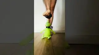 Grinch Plush FOOT CRUSH in Rain 🌧️ | Satisfying Barefoot ASMR Tease 😈