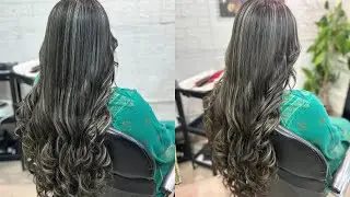 Silver grey highlights on dark base