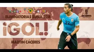 Gol de Mart&iacute;n Caceres a los 9&prime;   Bolivia 0 1 Uruguay