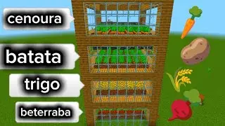 Mega Farm autom&aacute;tica de (trigo,cenoura,batata e beterraba) no Minecraft bedrock 