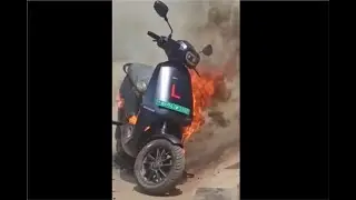 Ola scooter catching fire, from the battery overheating to the scooter in flames  #ola #scooter