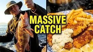 Biggest Rock Fish Yet North Jetty MB.  Catch and Cook.  Black Seagull