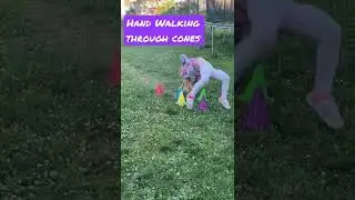 Hand Stand / Walking Challenge to see how FAR she gets #challenge