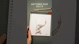 Day 9 of Inktober drawing challenge #shorts #drawing #inkdrawing #pendrawing