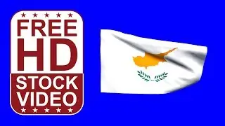 Free Stock Videos &ndash; Cyprus flag waving on blue screen 3D animation