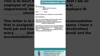 Request Letter for Change of Accommodation